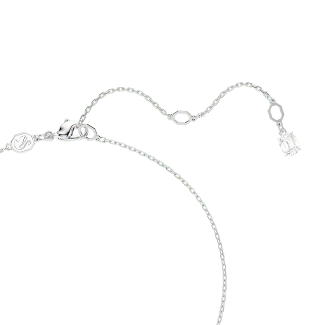 Swarovski Matrix Pendant Crystal Pearl Round Cut White Rhodium Plated - Bluestreak Crystals
