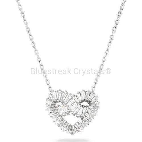 Swarovski Matrix Pendant Mixed Cuts Heart White Rhodium Plated-Swarovski Jewellery-Bluestreak Crystals
