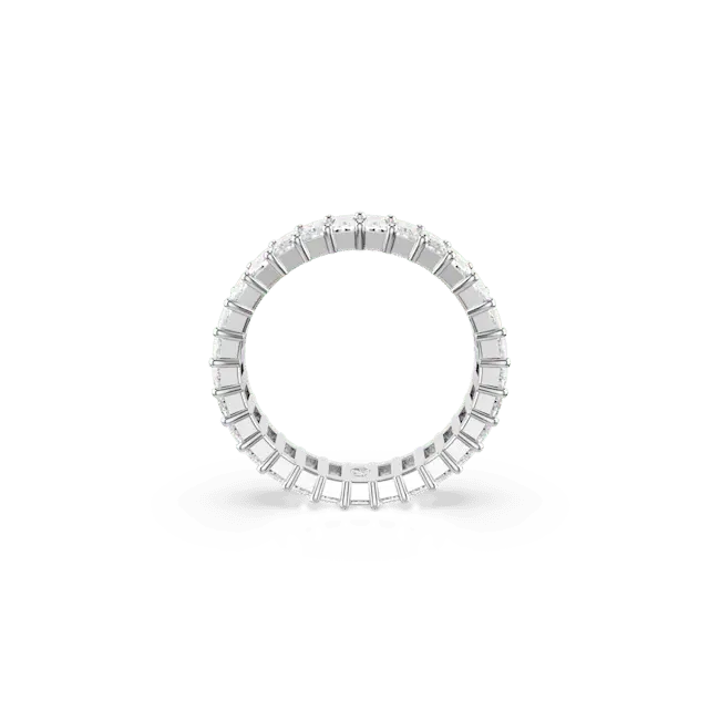 Swarovski Matrix Ring Baguette Cut White Rhodium Plated - Bluestreak Crystals