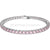 Swarovski Matrix Tennis Bracelet Round Cut Pink Rhodium Plated-Swarovski Jewellery-Bluestreak Crystals