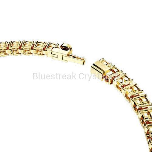Swarovski Matrix Tennis Bracelet Round Cut White Gold-Tone Plated-Swarovski Jewellery-Bluestreak Crystals