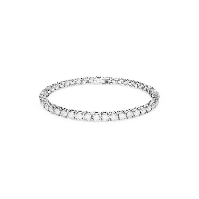Swarovski Matrix Tennis Bracelet White Rhodium Plated