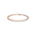 Swarovski Matrix Tennis Bracelet Round Cut White Rose Gold-Tone Plated - Bluestreak Crystals