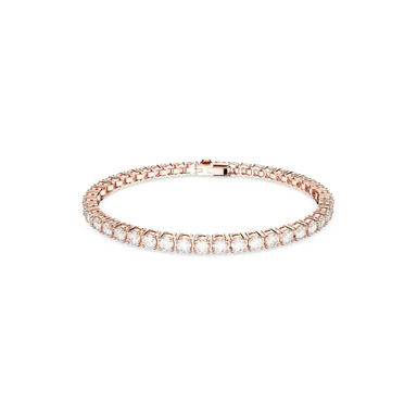 Swarovski Matrix Tennis Bracelet White Rose Gold-Tone Plated