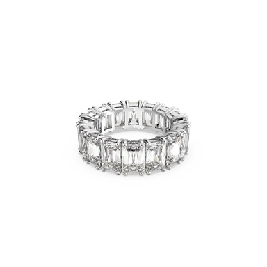 Swarovski Matrix Vittore Ring Rectangular Cut White Rhodium Plated - Bluestreak Crystals