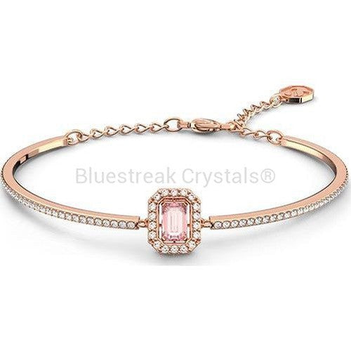Swarovski Millenia Bangle Octagon Cut Pave Pink Rose Gold-Tone Plated-Swarovski Jewellery-Bluestreak Crystals