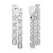 Swarovski Millenia Clip Earrings Octagon Cut Long White Rhodium Plated - Bluestreak Crystals