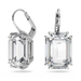 Swarovski Millenia Drop Earrings Octagon Cut White Rhodium Plated - Bluestreak Crystals
