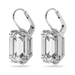 Swarovski Millenia Drop Earrings Octagon Cut White Rhodium Plated - Bluestreak Crystals