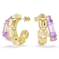 Swarovski Millenia Hoop Earrings Mixed Cuts Multicolored Gold-Tone Plated - Bluestreak Crystals