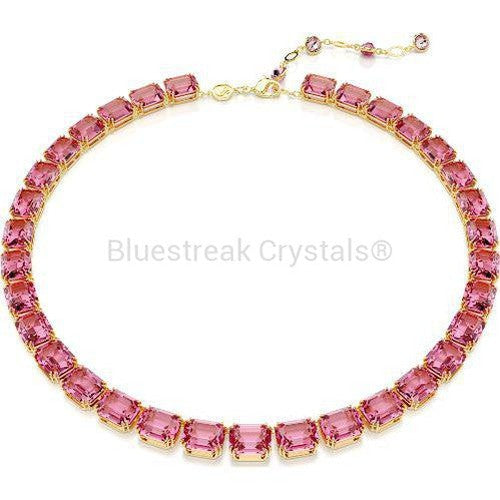 Swarovski Millenia Necklace Octagon Cut Pink Gold-Tone Plated-Swarovski Jewellery-Bluestreak Crystals