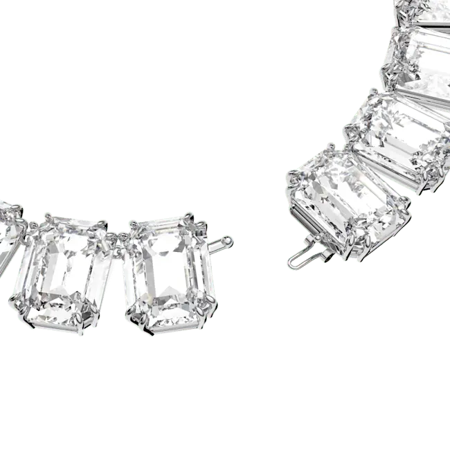 Swarovski Millenia Necklace Oversized Octagon Cut White Rhodium Plated - Bluestreak Crystals
