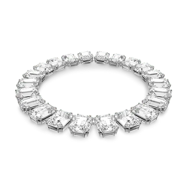 Swarovski Millenia Necklace Oversized Octagon Cut White Rhodium Plated - Bluestreak Crystals