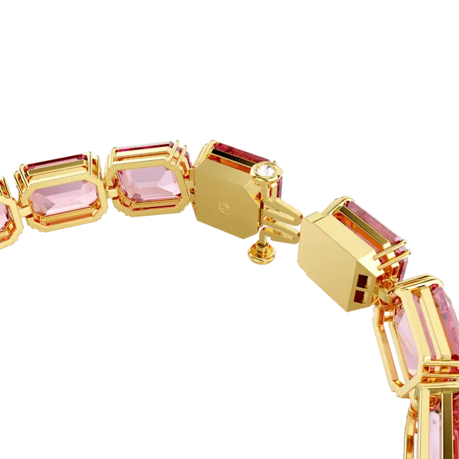 Swarovski Millenia Tennis Bracelet Octagon Cut Pink Gold-Tone Plated - Bluestreak Crystals
