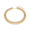 Swarovski Millenia Tennis Necklace Octagon Cut Caramel Gold-Tone Plated - Bluestreak Crystals