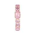 Swarovski Millenia Watch Octagon Cut Bracelet Pink Stainless Steel - Bluestreak Crystals