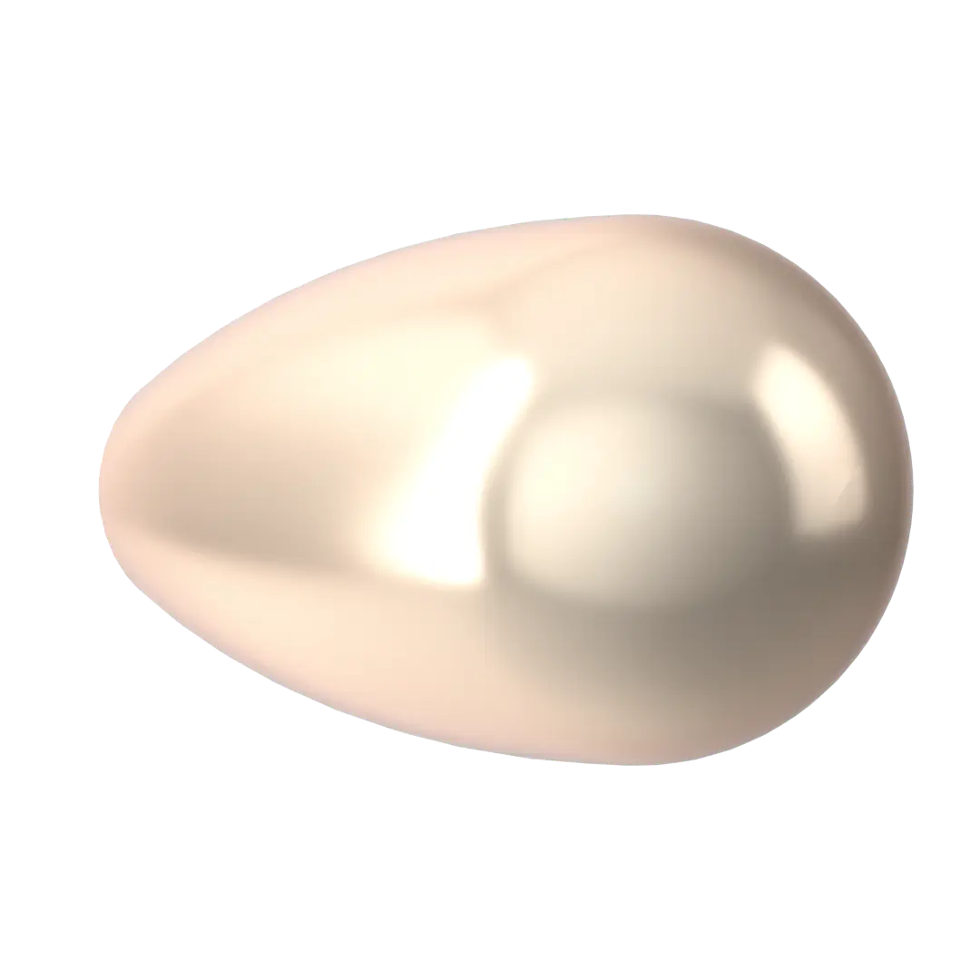 Swarovski Pearls Drop Half Drilled (5816) Crystal Creamrose - Bluestreak Crystals