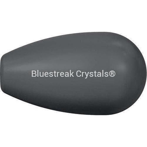 Swarovski Pearls Drop Half Drilled (5816) Crystal Dark Grey-Swarovski Pearls-11.5x6mm - Pack of 5-Bluestreak Crystals