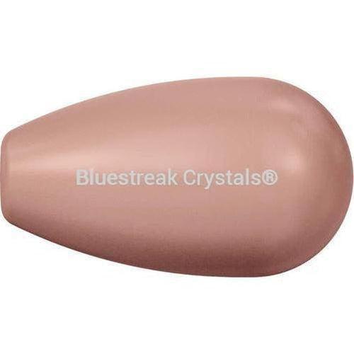 Swarovski Pearls Drop Half Drilled (5816) Crystal Rose Peach-Swarovski Pearls-15x8mm - Pack of 5-Bluestreak Crystals