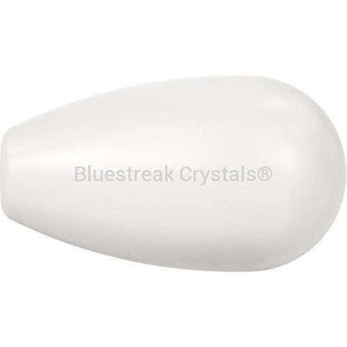 Swarovski Pearls Drop Half Drilled (5816) Crystal White-Swarovski Pearls-11.5x6mm - Pack of 5-Bluestreak Crystals