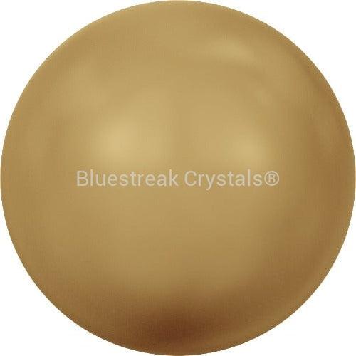 Swarovski Pearls Round Half Drilled (5818) Crystal Bright Gold-Swarovski Pearls-3mm - Pack of 10-Bluestreak Crystals
