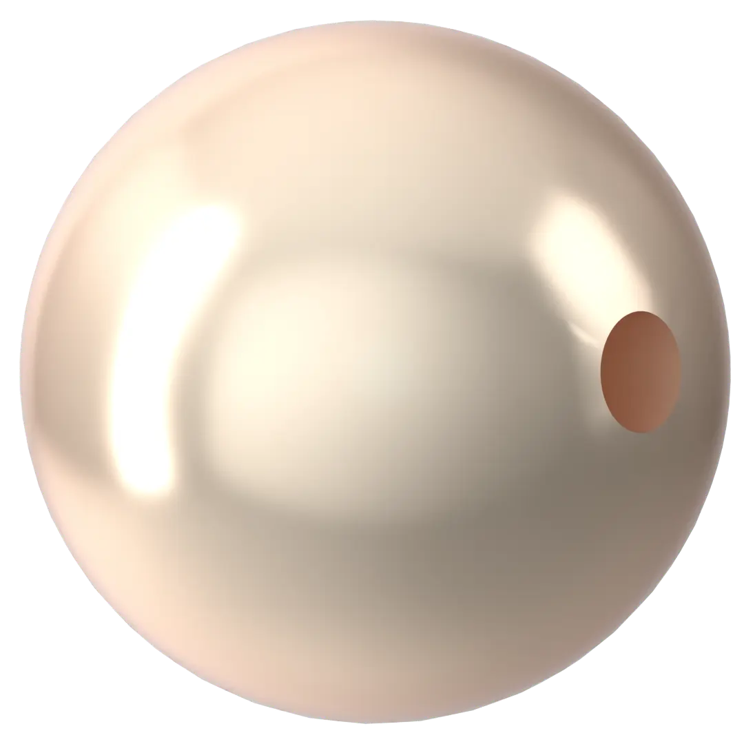 Swarovski Pearls Round Half Drilled (5818) Crystal Creamrose - Bluestreak Crystals