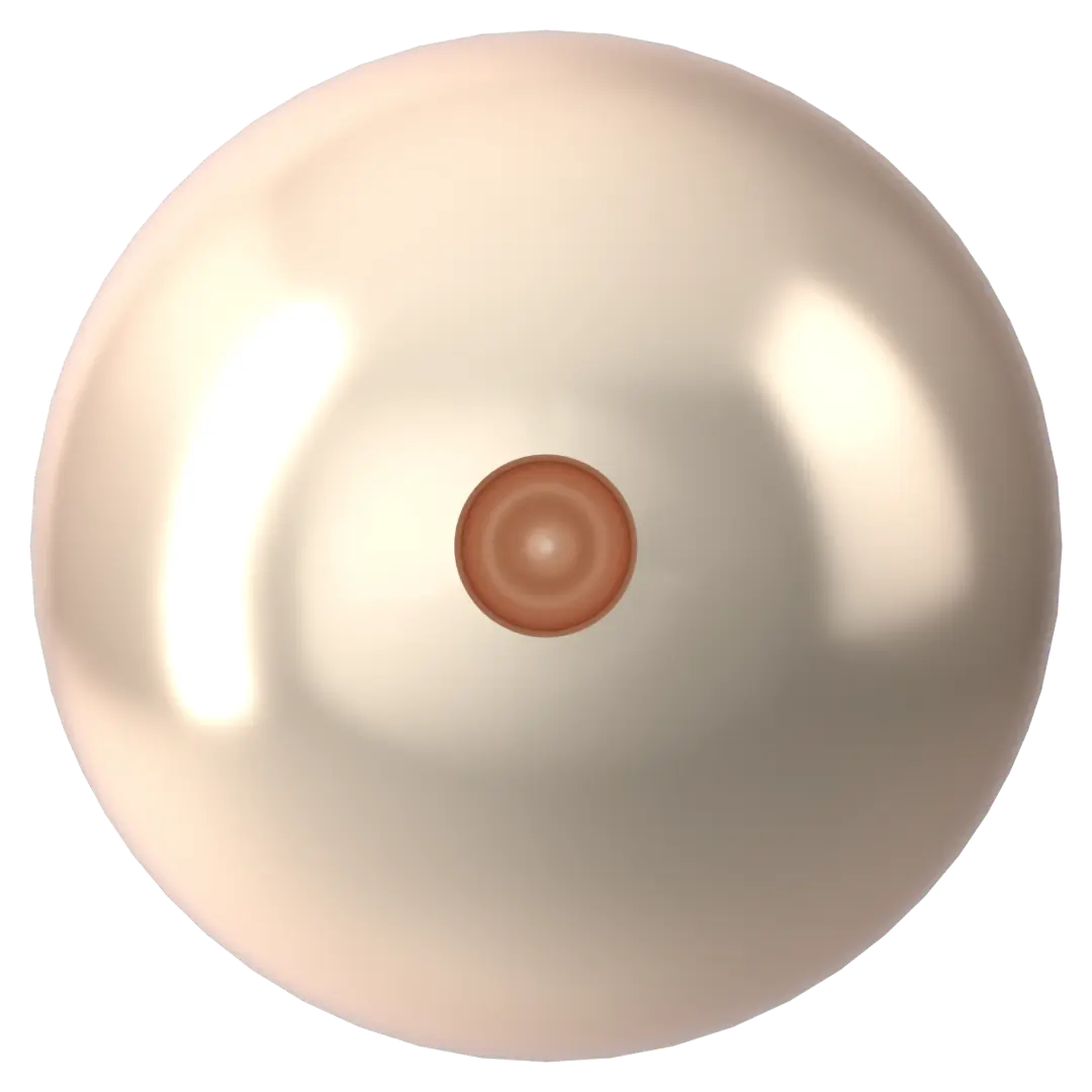 Swarovski Pearls Round Half Drilled (5818) Crystal Creamrose - Bluestreak Crystals