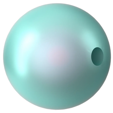 Swarovski Pearls Round Half Drilled (5818) Crystal Iridescent Light Turquoise - Bluestreak Crystals
