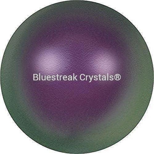 Swarovski Pearls Round Half Drilled (5818) Crystal Iridescent Purple-Swarovski Pearls-4mm - Pack of 10-Bluestreak Crystals