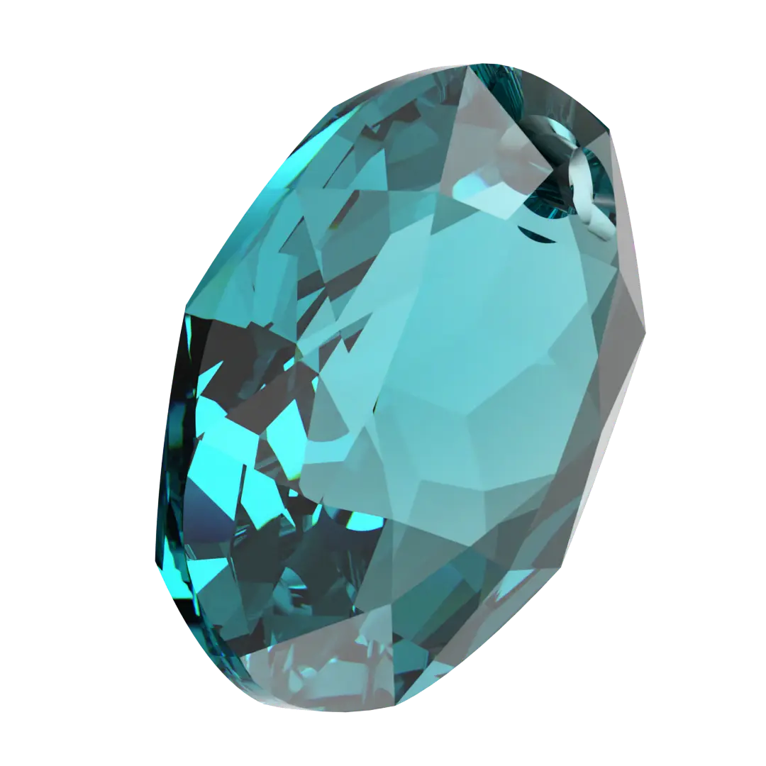 Swarovski Pendants Elliptic Cut (6438) Blue Zircon - Bluestreak Crystals