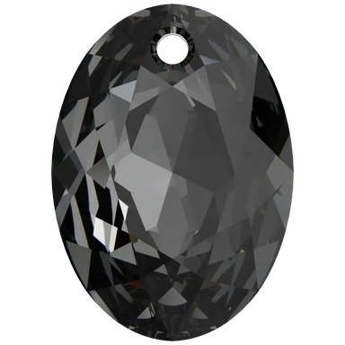 Swarovski Pendants Elliptic Cut (6438) Crystal Silver Night - Bluestreak Crystals