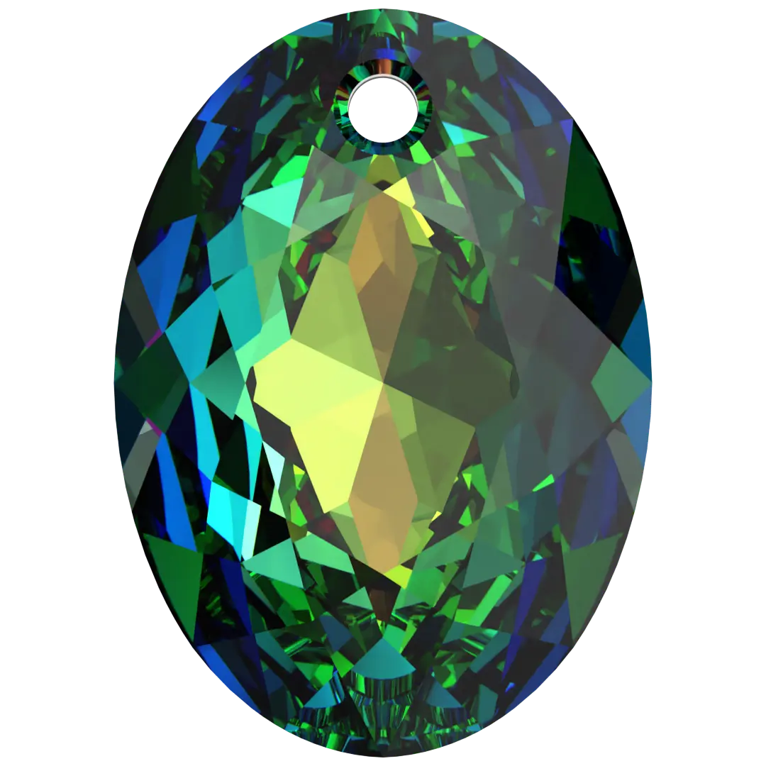 Swarovski Pendants Elliptic Cut (6438) Crystal Vitrail Medium P - Bluestreak Crystals