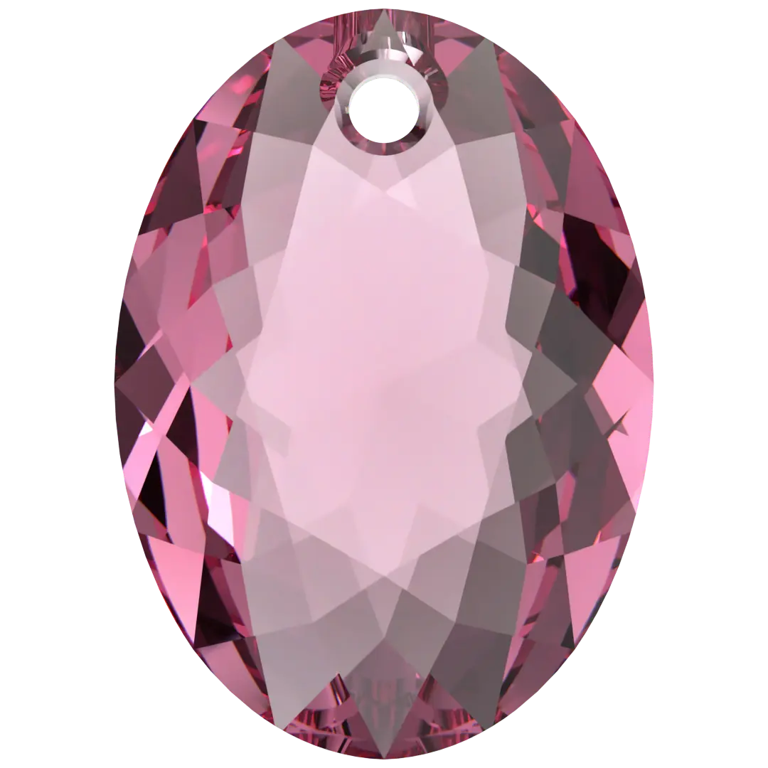 Swarovski Pendants Elliptic Cut (6438) Rose - Bluestreak Crystals