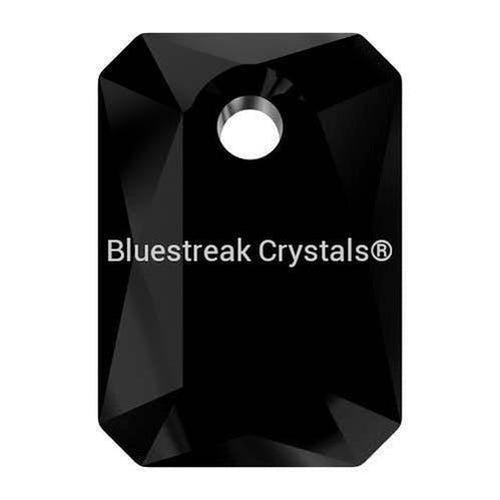 Swarovski Pendants Emerald Cut (6435) Jet-Swarovski Pendants-9mm - Pack of 4-Bluestreak Crystals