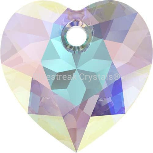 Swarovski Pendants Heart Cut (6432) Crystal AB-Swarovski Pendants-8mm - Pack of 4-Bluestreak Crystals