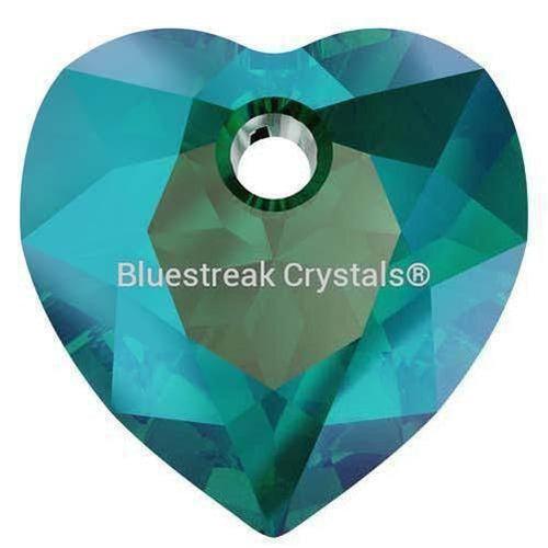 Swarovski Pendants Heart Cut (6432) Emerald Shimmer-Swarovski Pendants-10.5mm - Pack of 2-Bluestreak Crystals