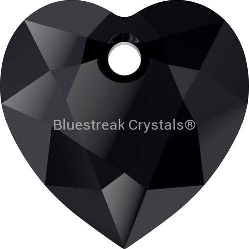 Swarovski Pendants Heart Cut (6432) Jet-Swarovski Pendants-8mm - Pack of 4-Bluestreak Crystals