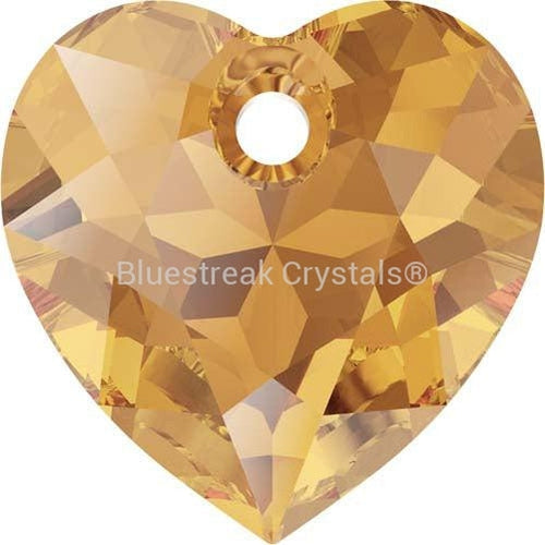 Swarovski Pendants Heart Cut (6432) Topaz-Swarovski Pendants-8mm - Pack of 4-Bluestreak Crystals