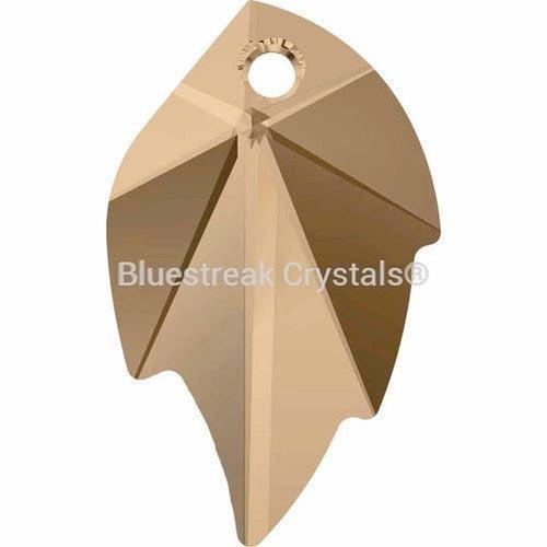 Swarovski Pendants Leaf (6735) Crystal Golden Shadow-Swarovski Pendants-26mm - Pack of 1-Bluestreak Crystals