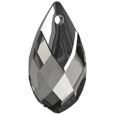 Swarovski Pendants Pear Metallic Cap (6565) Crystal Light Chrome - Bluestreak Crystals