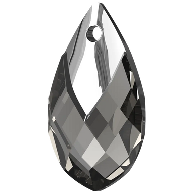 Swarovski Pendants Pear Metallic Cap (6565) Crystal Light Chrome - Bluestreak Crystals