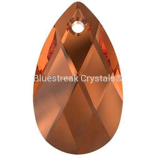 Swarovski Pendants Peardrop (6106) Smoked Amber-Swarovski Pendants-16mm - Pack of 2-Bluestreak Crystals