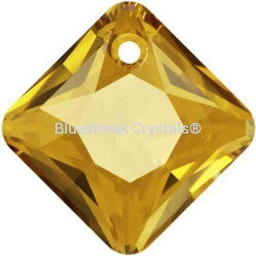 Swarovski Pendants Princess Cut (6431) Topaz-Swarovski Pendants-9mm - Pack of 2-Bluestreak Crystals