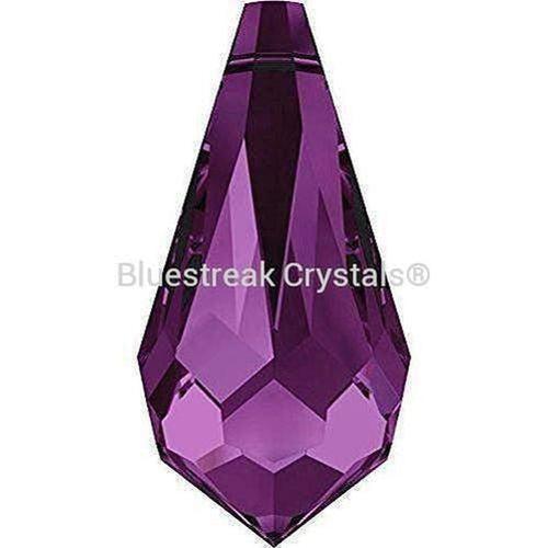 Swarovski Pendants Teardrop (6000) Amethyst-Swarovski Pendants-11mm - Pack of 10-Bluestreak Crystals