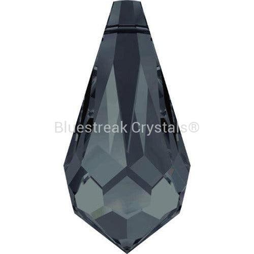 Swarovski Pendants Teardrop (6000) Graphite-Swarovski Pendants-13mm - Pack of 5 (End of Line)-Bluestreak Crystals