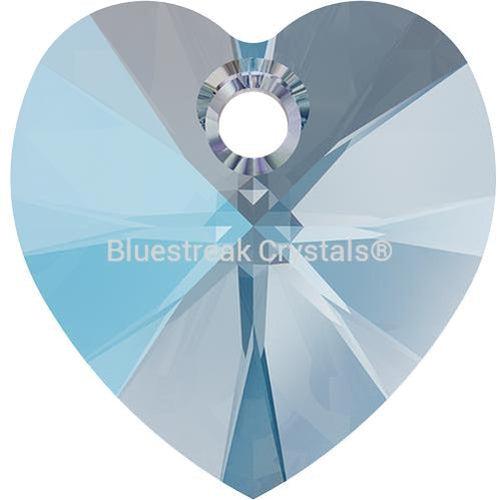 Swarovski Pendants Xilion Heart (6228) Aquamarine Shimmer-Swarovski Pendants-10.3x10mm - Pack of 4-Bluestreak Crystals