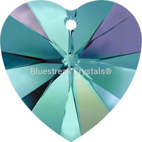 Swarovski Pendants Xilion Heart (6228) Blue Zircon AB-Swarovski Pendants-10.3x10mm - Pack of 4-Bluestreak Crystals