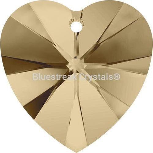 Swarovski Pendants Xilion Heart (6228) Crystal Golden Shadow-Swarovski Pendants-10.3x10mm - Pack of 4-Bluestreak Crystals