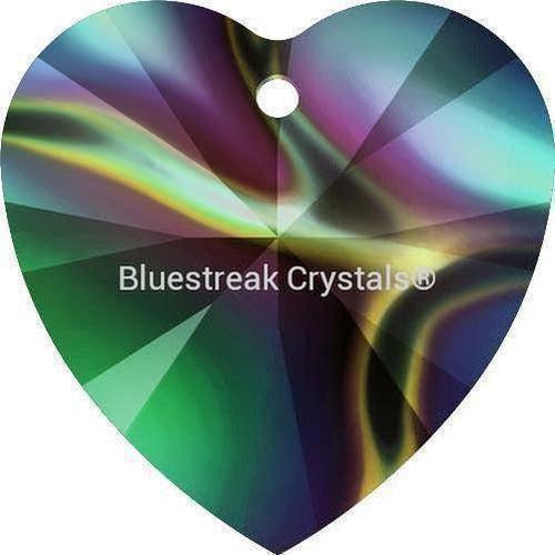 Swarovski Pendants Xilion Heart (6228) Crystal Rainbow Dark-Swarovski Pendants-14mm - Pack of 2-Bluestreak Crystals