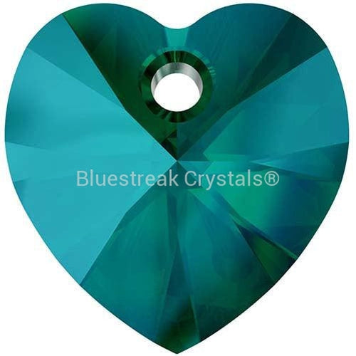 Swarovski Pendants Xilion Heart (6228) Emerald Shimmer-Swarovski Pendants-10.3x10mm - Pack of 288 (Wholesale)-Bluestreak Crystals